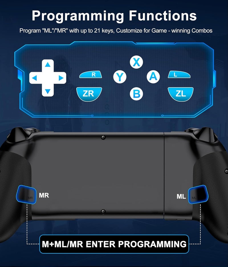 AIfasterfly Store Wireless Mobile Gaming Controller, Phone Controller for iPhone/Android, Hall Joystick/Trigger, Bluetooth Handheld Gaming Controller with Programmable, No Dead Zone, Adjustable Light/Turbo, for Xbox Cloud, Steam Link - Image 5